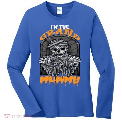 Bootiful Grandma IM The Grand Mummy Halloween Creepy Meaningful Gift Women's Long Sleeve Shirt