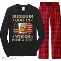 Bourbon Goes In Wisdom Comes Out Funny Drinking Long Sleeve Pajama Set thumb 0