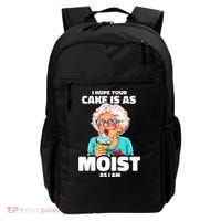 Baking Grandma I Hope Your Cake Is As Moist As I Am Gag Backpack thumb 0
