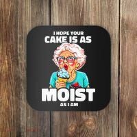 Baking Grandma I Hope Your Cake Is As Moist As I Am Gag Coaster thumb 0