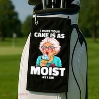 Baking Grandma I Hope Your Cake Is As Moist As I Am Gag Golf Towel thumb 2