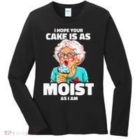 Baking Grandma I Hope Your Cake Is As Moist As I Am Gag Women's Long Sleeve Shirt thumb 0