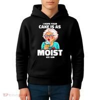 Baking Grandma I Hope Your Cake Is As Moist As I Am Gag Kids Hoodie thumb 4