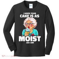 Baking Grandma I Hope Your Cake Is As Moist As I Am Gag Kids Long Sleeve Shirt thumb 0