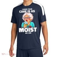 Baking Grandma I Hope Your Cake Is As Moist As I Am Gag Sport-Tek Competitor United Soccer Jersey thumb 0