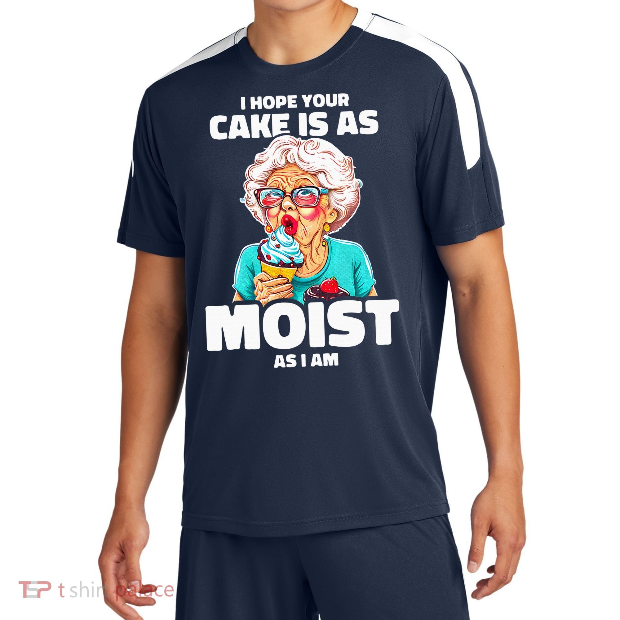 Baking Grandma I Hope Your Cake Is As Moist As I Am Gag Sport-Tek Competitor United Soccer Jersey