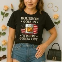 Bourbon Goes In Wisdom Comes Out Funny Drinking Comfort Colors Boxy T-Shirt thumb 2