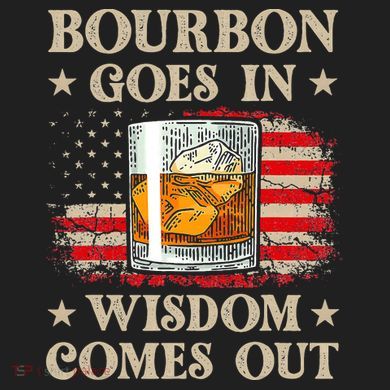 Bourbon Goes In Wisdom Comes Out Funny Drinking Comfort Colors Boxy T-Shirt