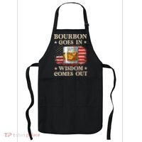 Bourbon Goes In Wisdom Comes Out Funny Drinking Apron thumb 0