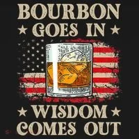 Bourbon Goes In Wisdom Comes Out Funny Drinking Women's Hoodie thumb 2