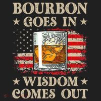 Bourbon Goes In Wisdom Comes Out Funny Drinking Hat thumb 2