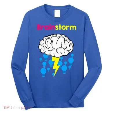 Brainstorm Good Idea Lightbulb Thunder Long Sleeve Shirt