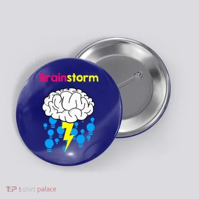 Brainstorm Good Idea Lightbulb Thunder Button