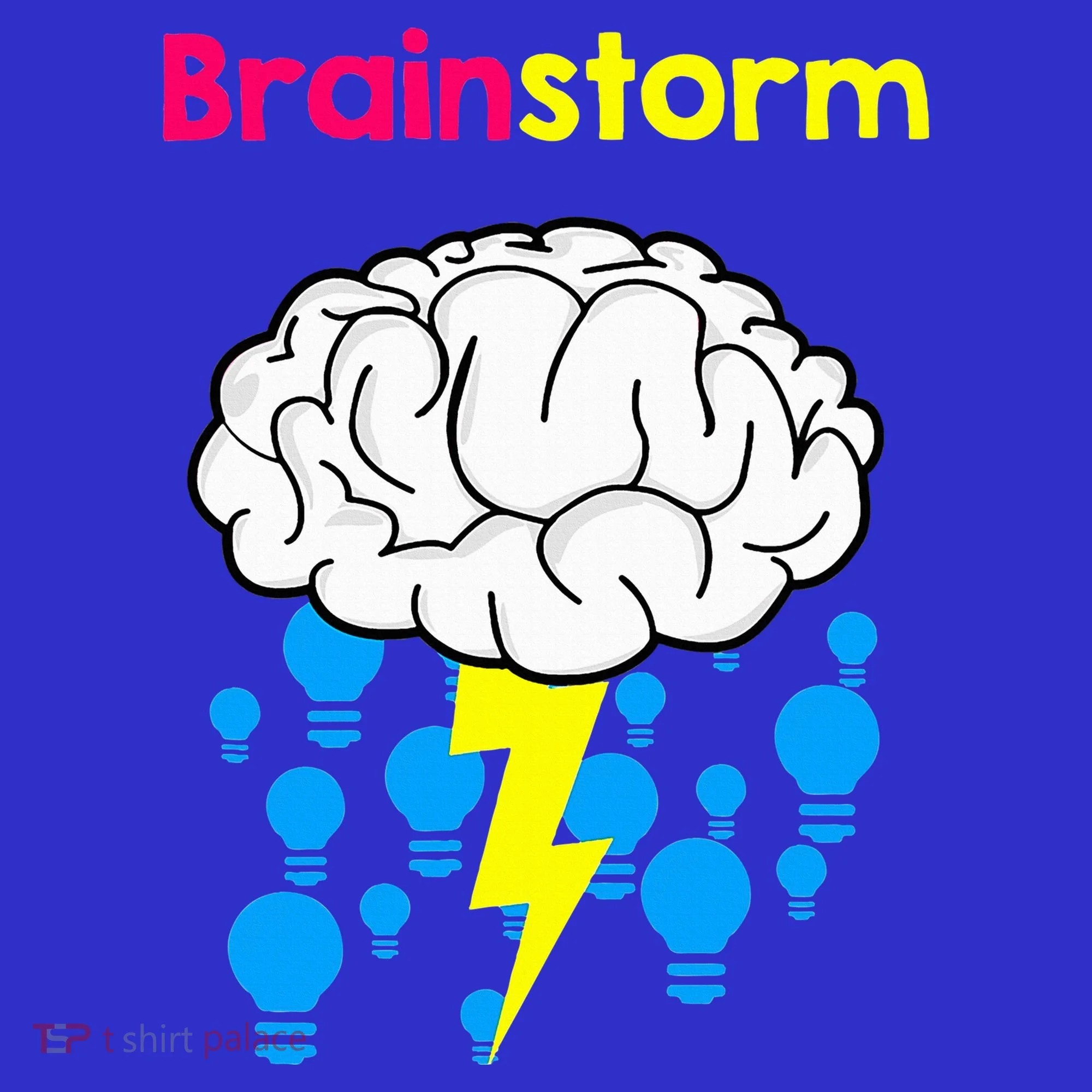 Brainstorm Good Idea Lightbulb Thunder Button