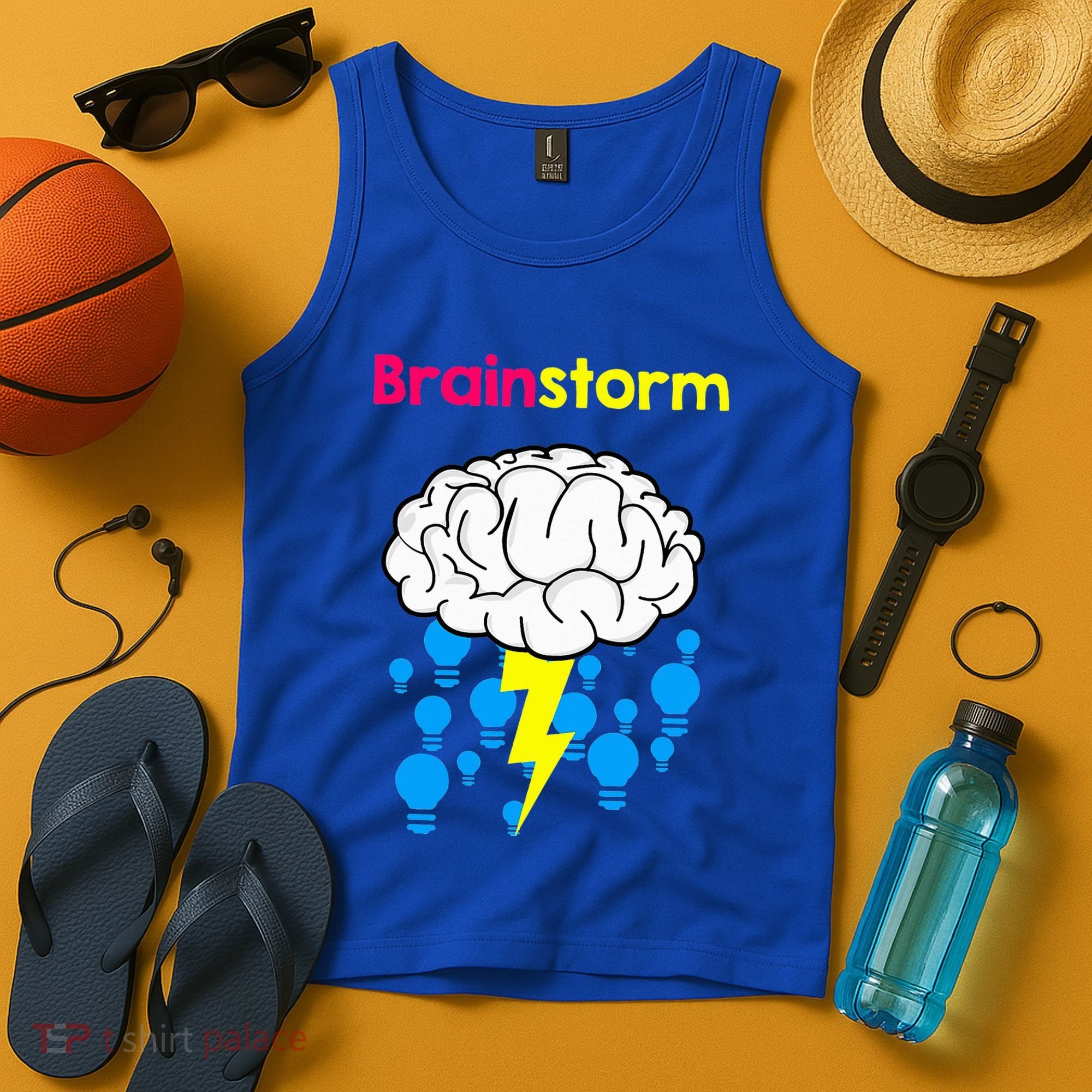 Brainstorm Good Idea Lightbulb Thunder Tank Top