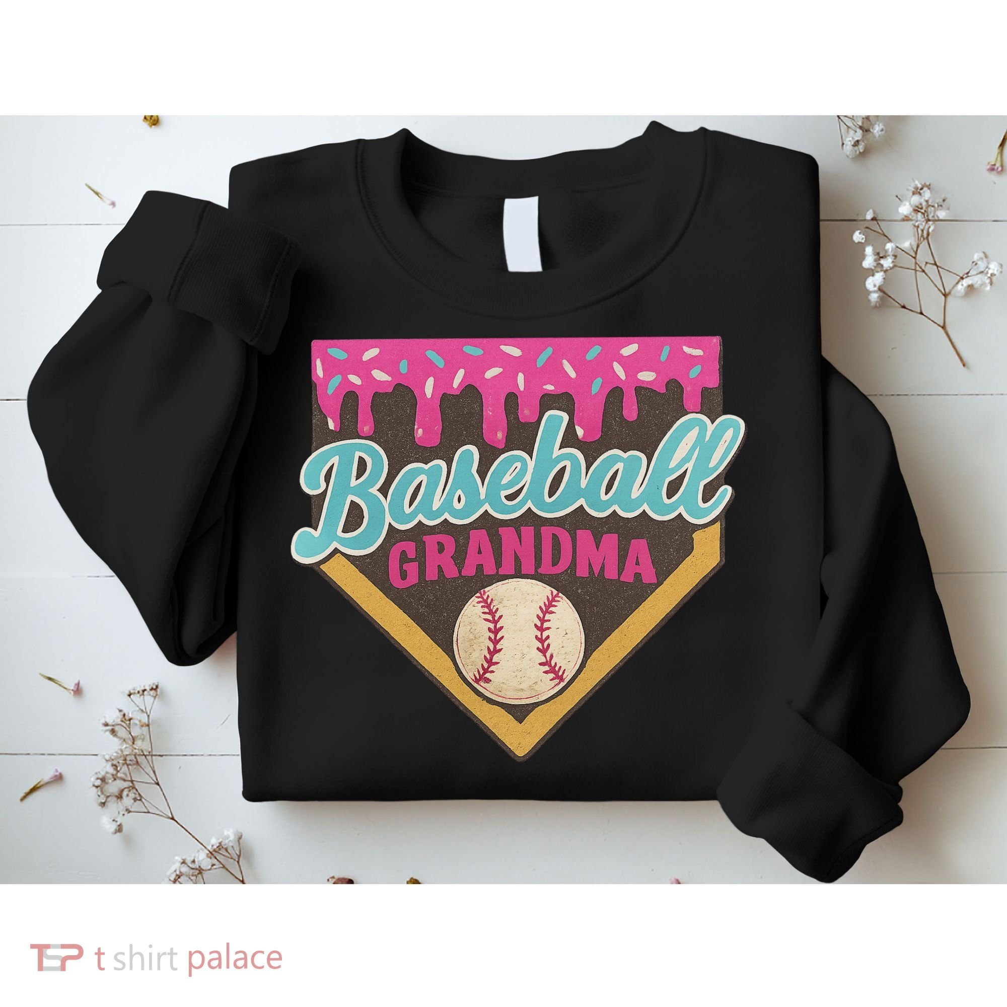 Baseball Grandma Ice Cream Drip Sweatshirt