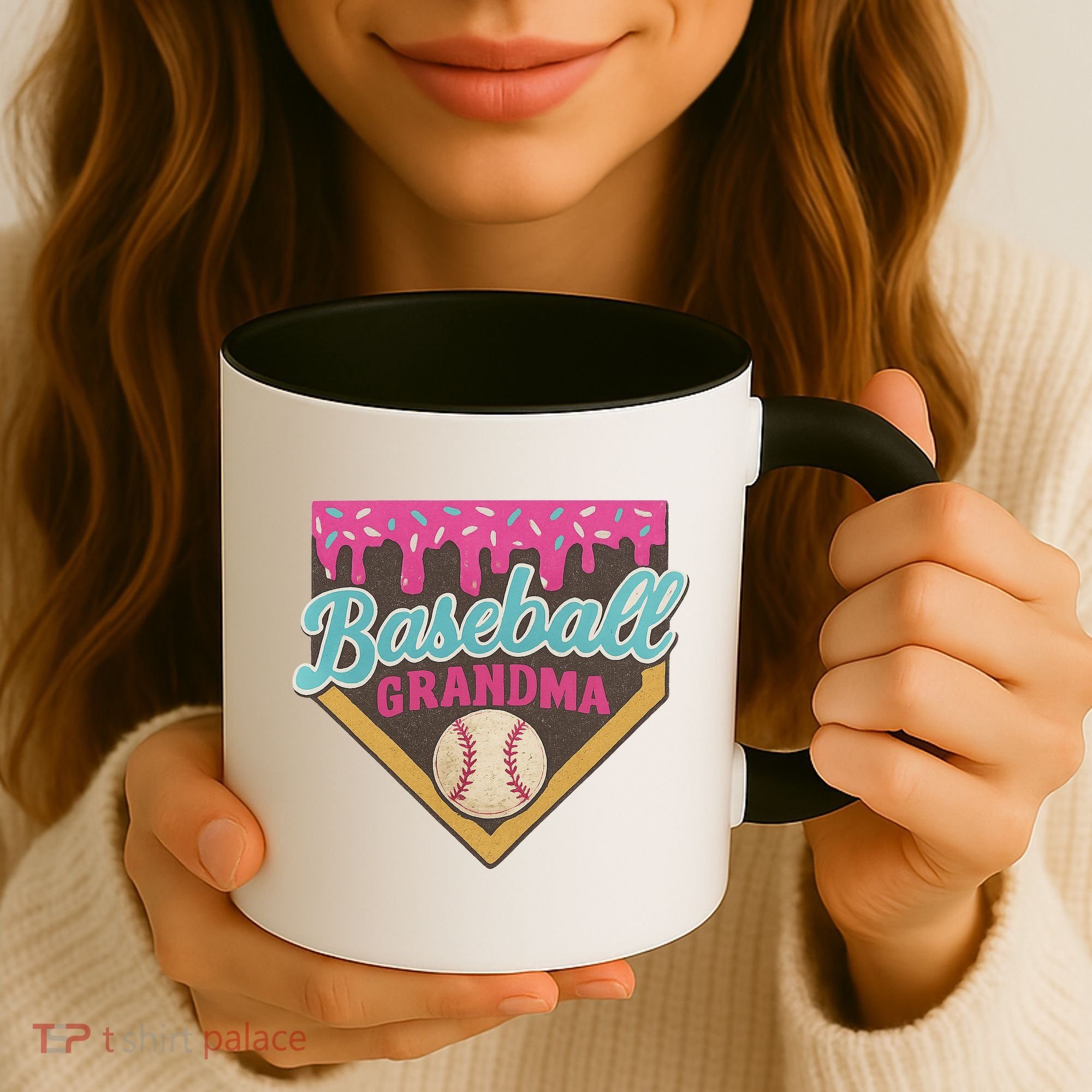 Baseball Grandma Ice Cream Drip Coffee Mug