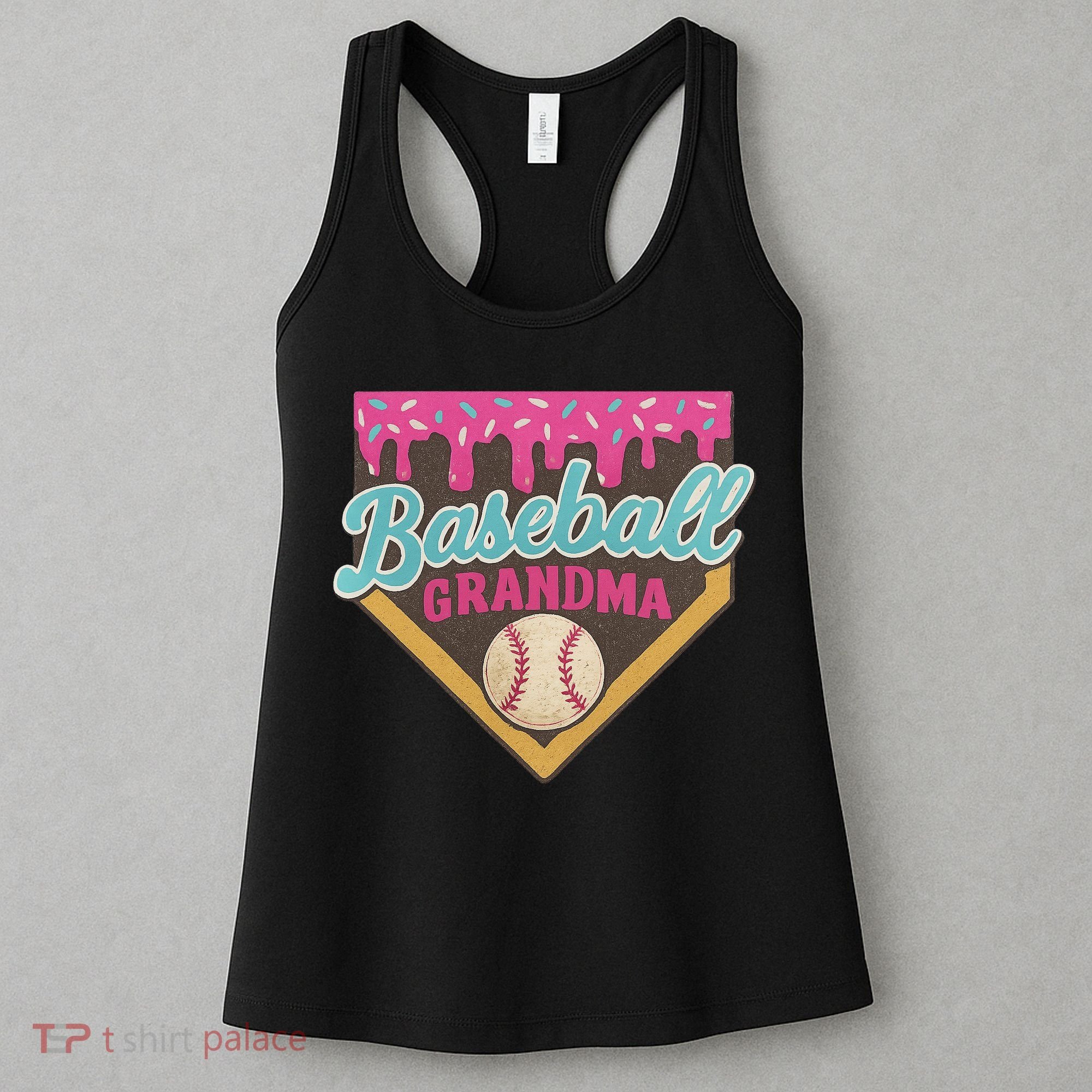 Baseball Grandma Ice Cream Drip Women's Tank Top