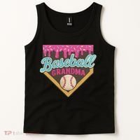 Baseball Grandma Ice Cream Drip Tank Top thumb 2