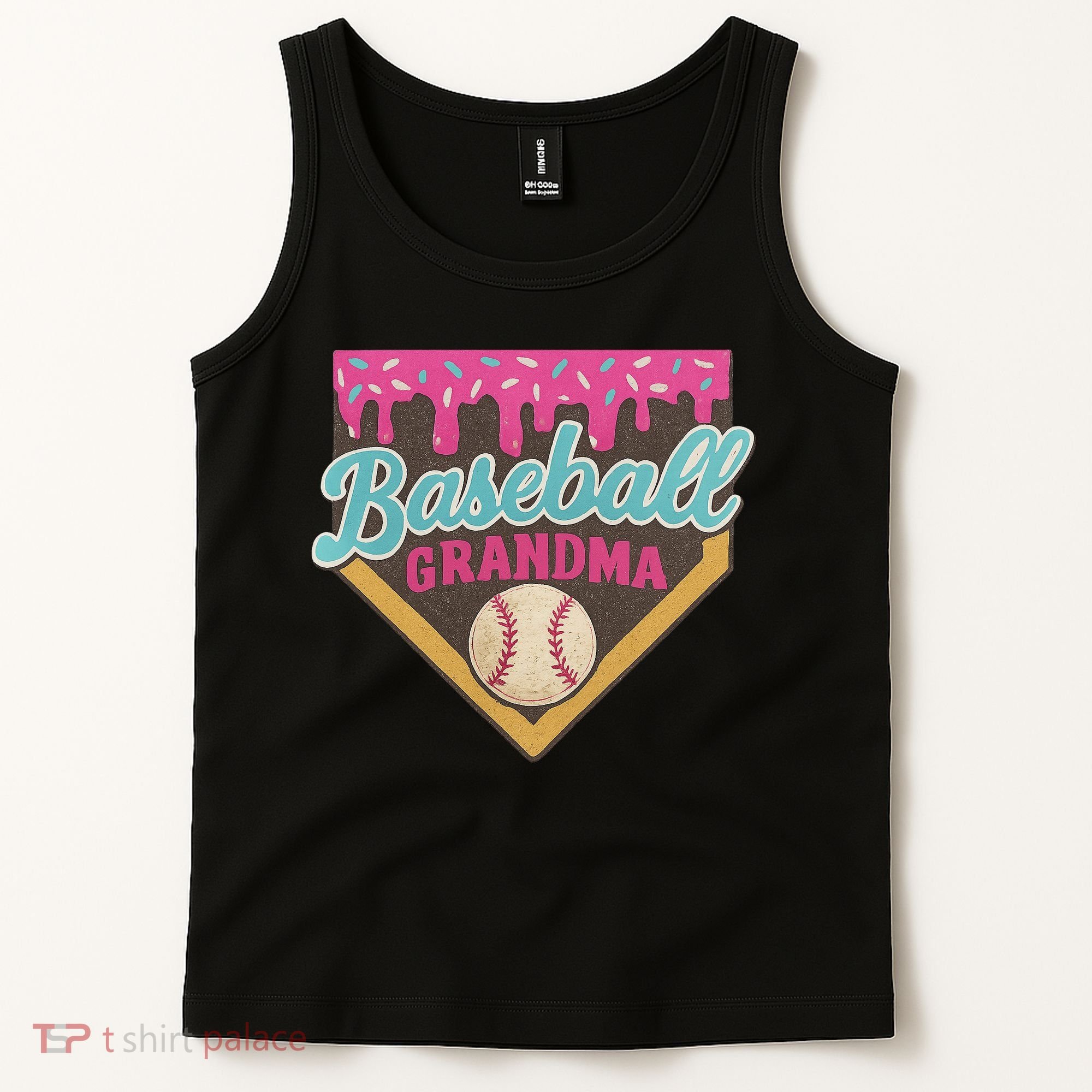 Baseball Grandma Ice Cream Drip Tank Top
