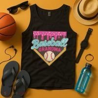Baseball Grandma Ice Cream Drip Tank Top thumb 4