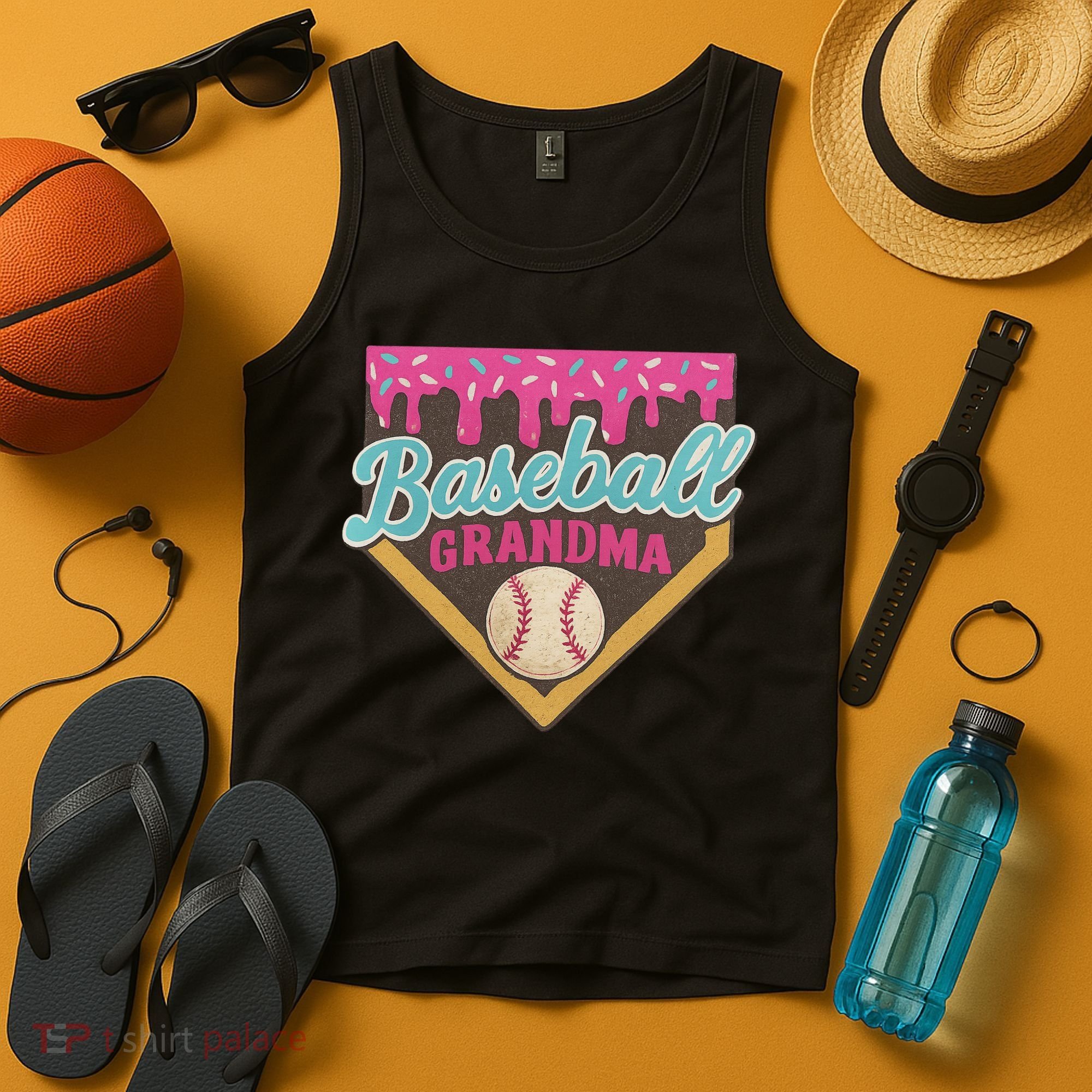 Baseball Grandma Ice Cream Drip Tank Top