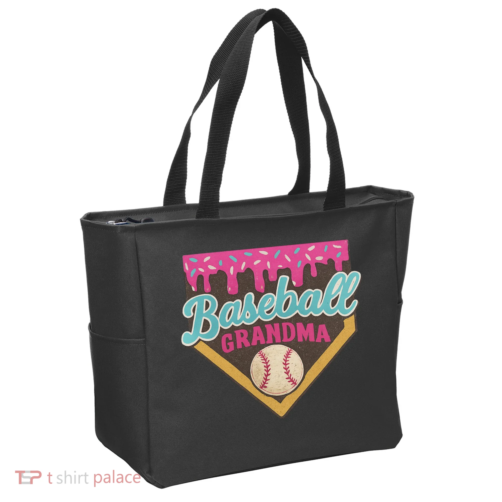 Baseball Grandma Ice Cream Drip Tote Bag