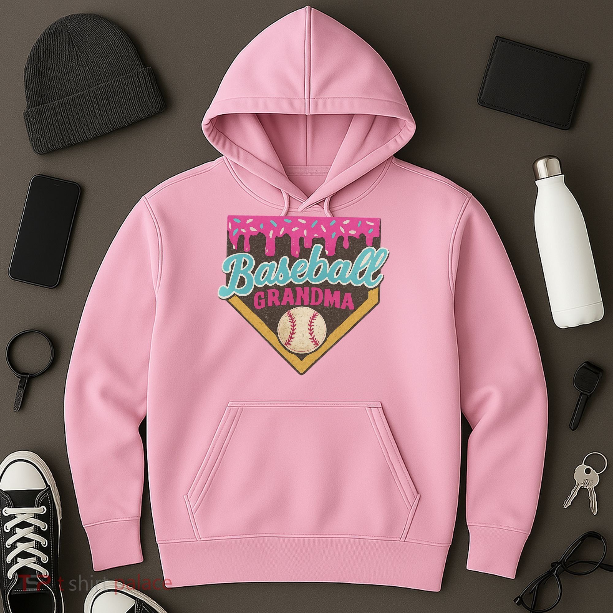 Baseball Grandma Ice Cream Drip Hoodie