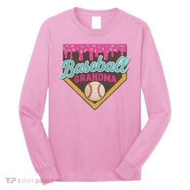 Baseball Grandma Ice Cream Drip Long Sleeve Shirt