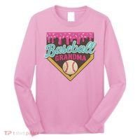 Baseball Grandma Ice Cream Drip Long Sleeve Shirt thumb 0