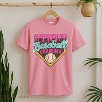 Baseball Grandma Ice Cream Drip T-Shirt thumb 2