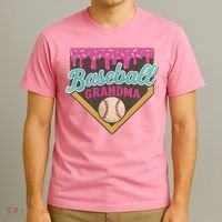 Baseball Grandma Ice Cream Drip T-Shirt thumb 3