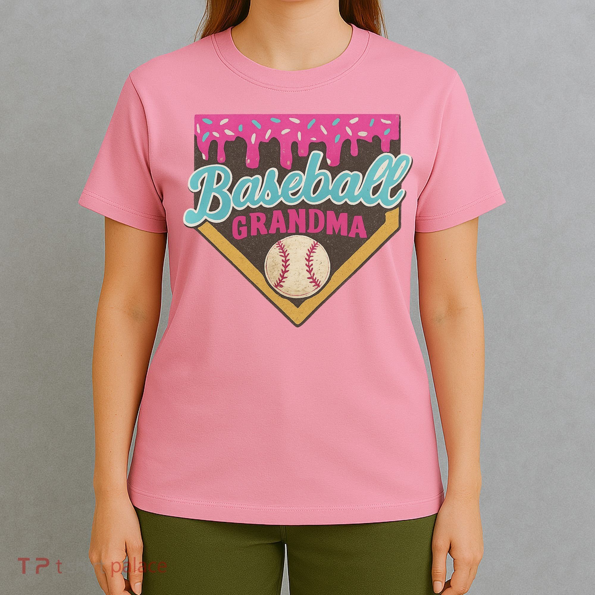 Baseball Grandma Ice Cream Drip T-Shirt