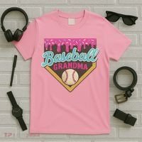 Baseball Grandma Ice Cream Drip T-Shirt thumb 5