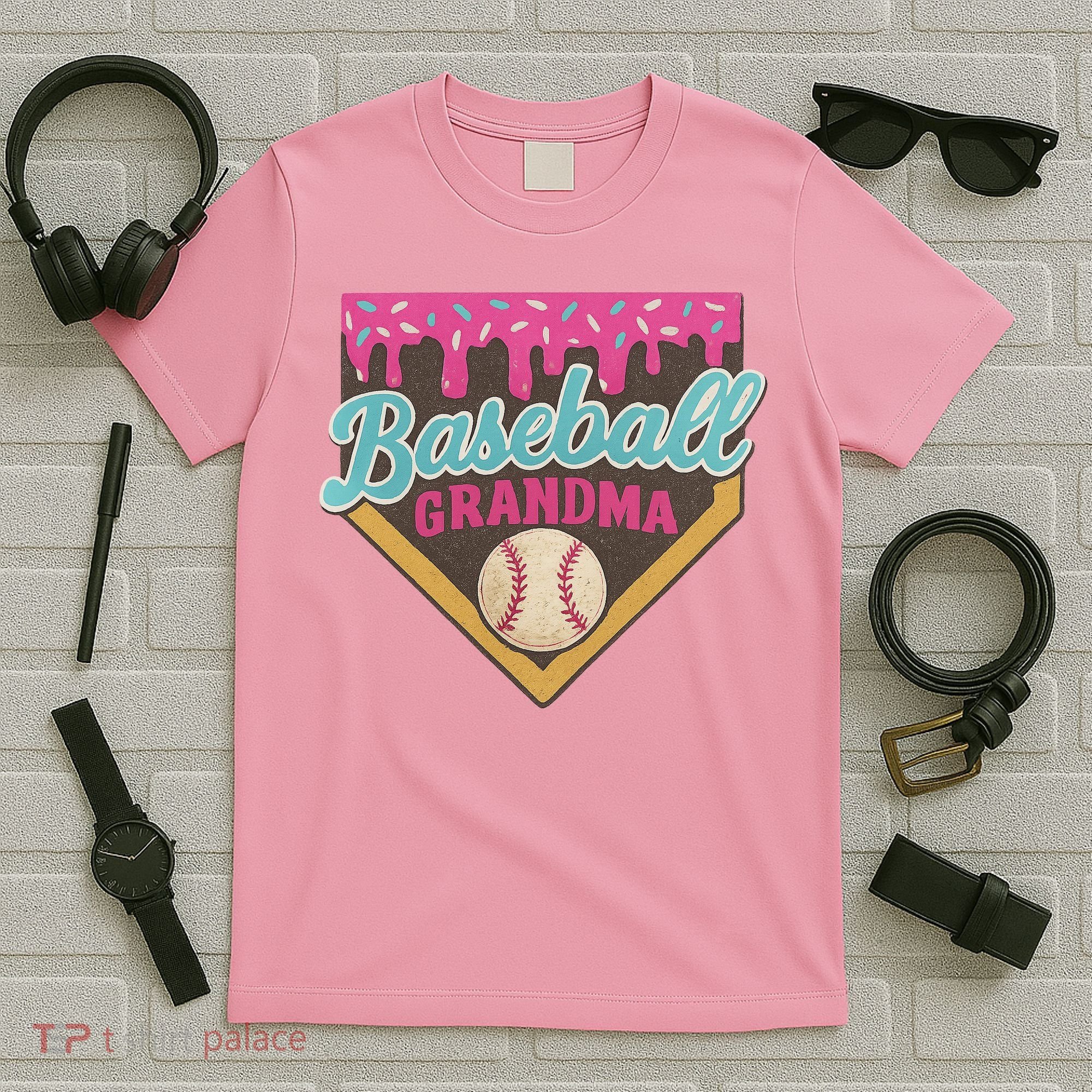 Baseball Grandma Ice Cream Drip T-Shirt