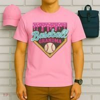 Baseball Grandma Ice Cream Drip T-Shirt thumb 6
