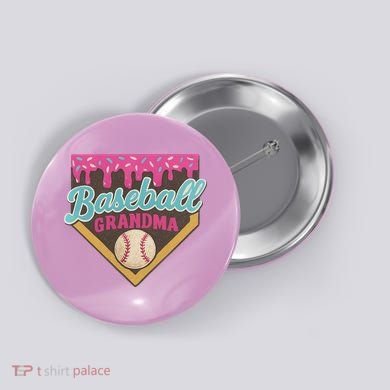 Baseball Grandma Ice Cream Drip Button