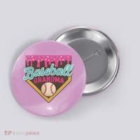 Baseball Grandma Ice Cream Drip Button thumb 0