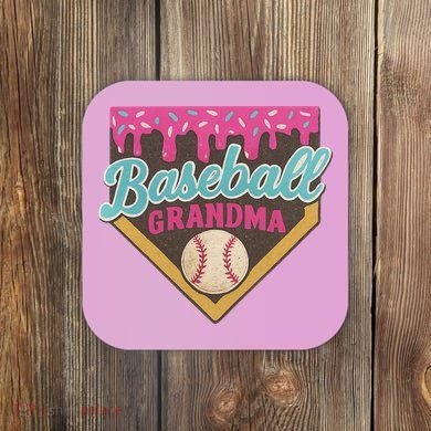 Baseball Grandma Ice Cream Drip Coaster