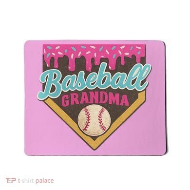 Baseball Grandma Ice Cream Drip Mousepad