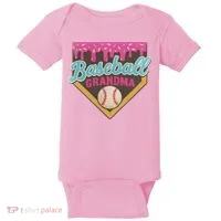 Baseball Grandma Ice Cream Drip Baby Bodysuit thumb 0