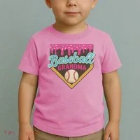 Baseball Grandma Ice Cream Drip Toddler T-Shirt thumb 2