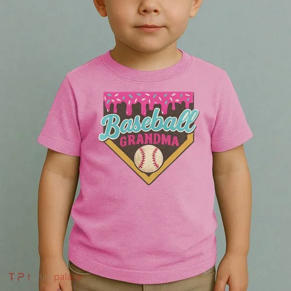 Baseball Grandma Ice Cream Drip Toddler T-Shirt