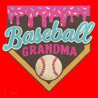 Baseball Grandma Ice Cream Drip Santa Hat thumb 1
