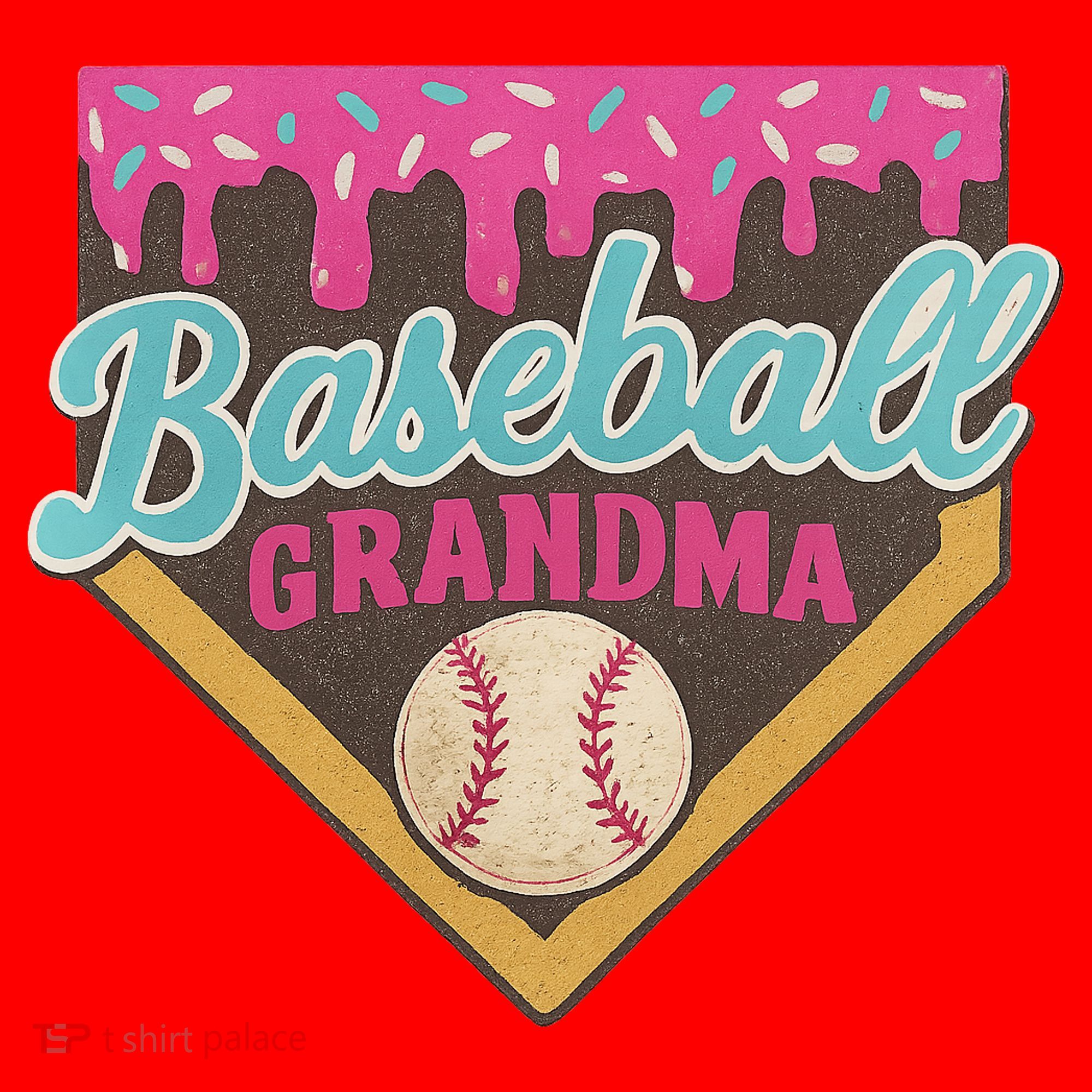 Baseball Grandma Ice Cream Drip Santa Hat