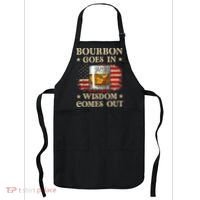Bourbon Goes In Wisdom Comes Out Funny Drinking Apron thumb 0