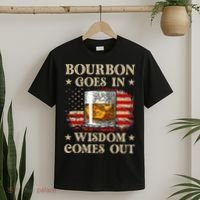 Bourbon Goes In Wisdom Comes Out Funny Drinking T-Shirt thumb 2