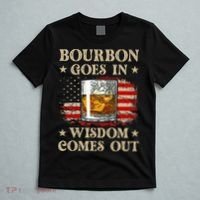 Bourbon Goes In Wisdom Comes Out Funny Drinking T-Shirt thumb 5