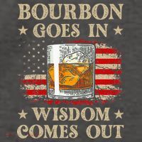 Bourbon Goes In Wisdom Comes Out Funny Drinking Vector Backpack thumb 2