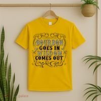 Bourbon Goes In Wisdom Comes Out T-Shirt thumb 2